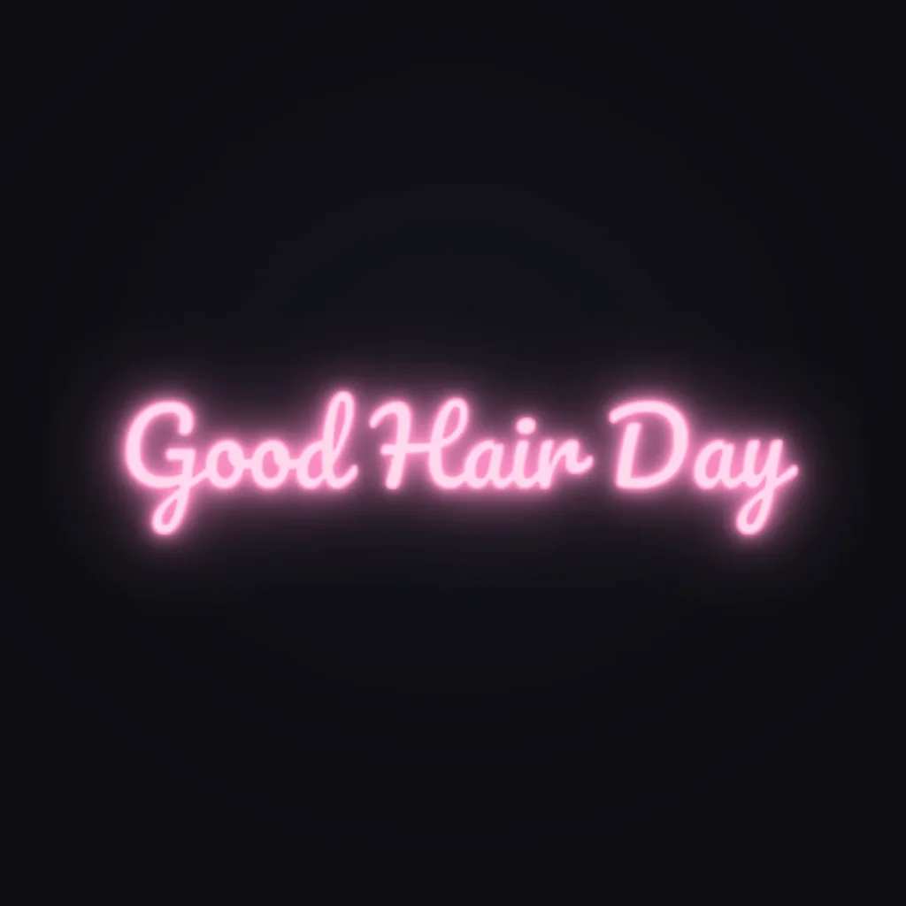 Good Hair Day Neon Sign — Candy Pink LED neon (design render)