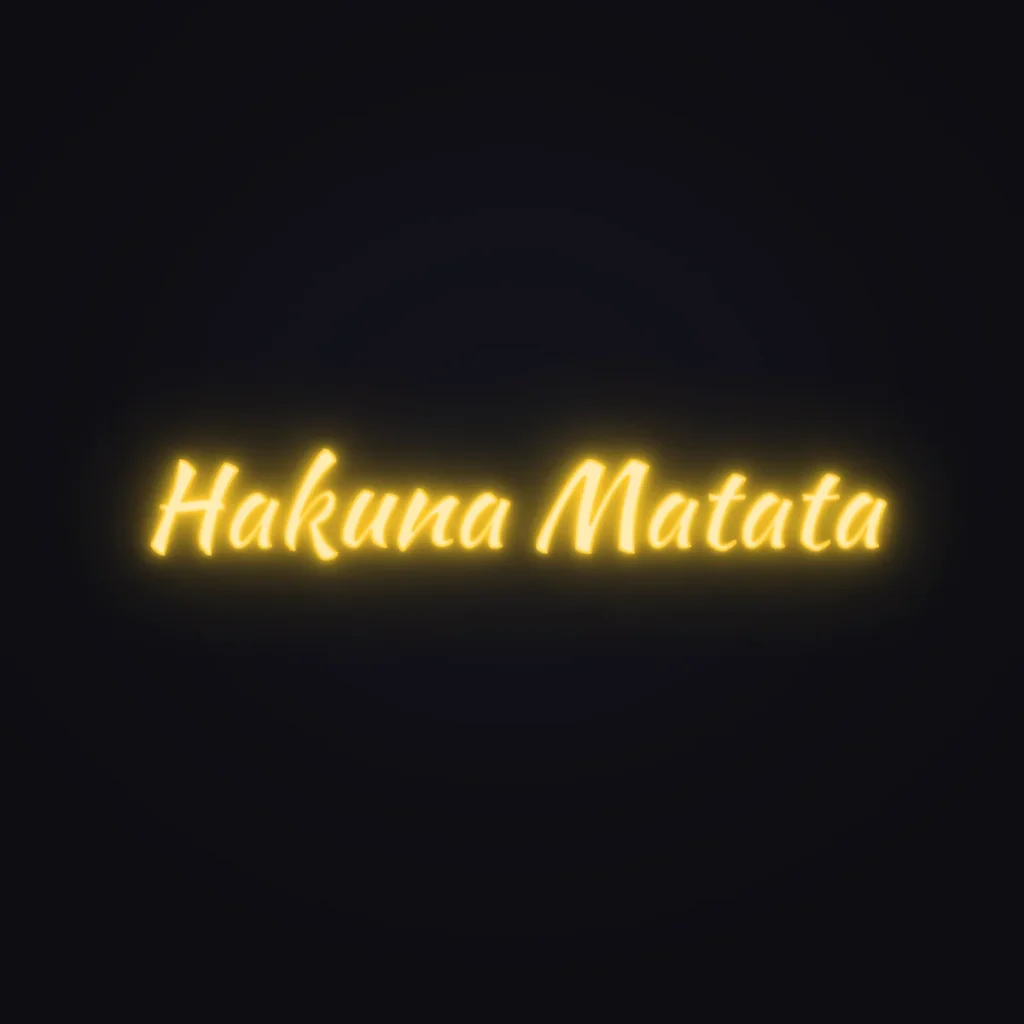 Hakuna Matata Neon Sign — Golden Yellow LED neon (design render)