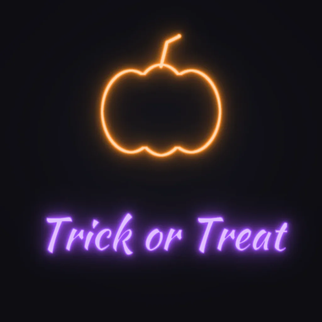 Halloween Pumpkin Neon Sign — Purple LED neon (design render)