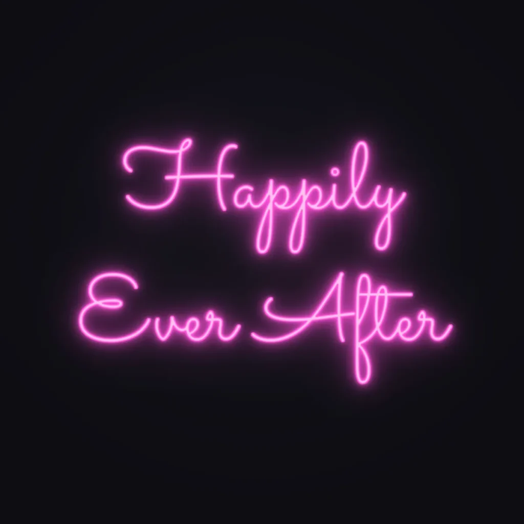 Happily Ever After Neon Sign — Pink LED neon (design render)
