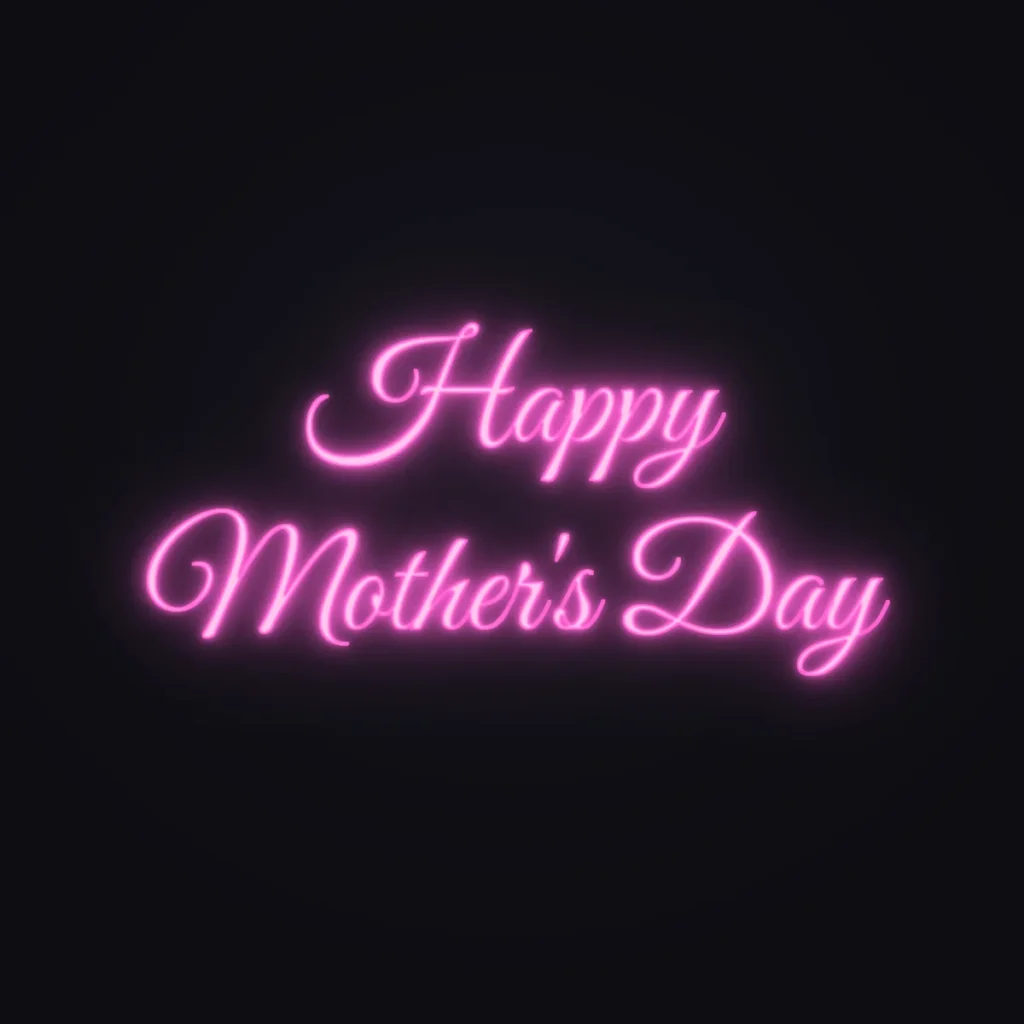 Happy Mother's Day Neon Sign — Pink LED neon (design render)