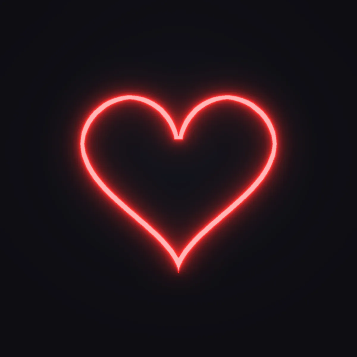 Heart Neon Sign — Red LED neon (design render)