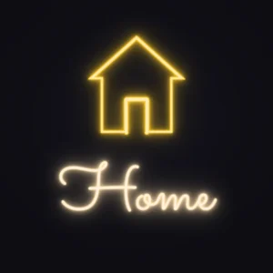 Home Sweet Home House Neon Sign — Warm White LED neon (design render)