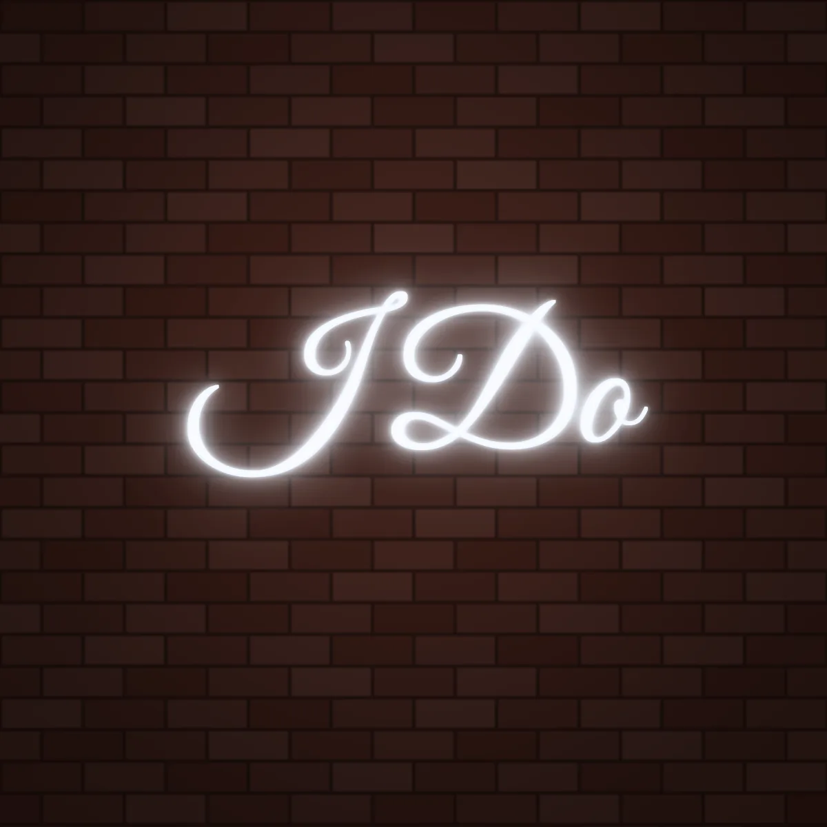 I Do Neon Sign on a brick wall (design render)