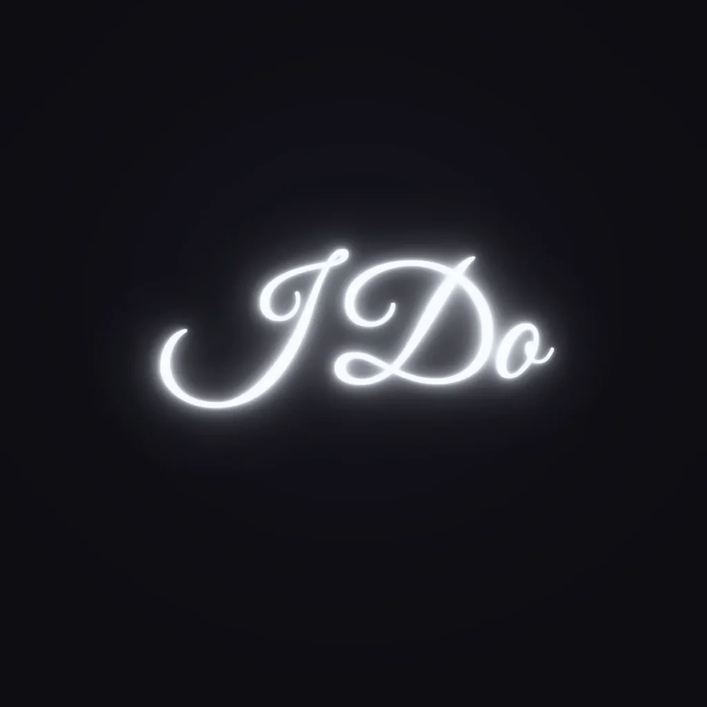 I Do Neon Sign — White LED neon (design render)
