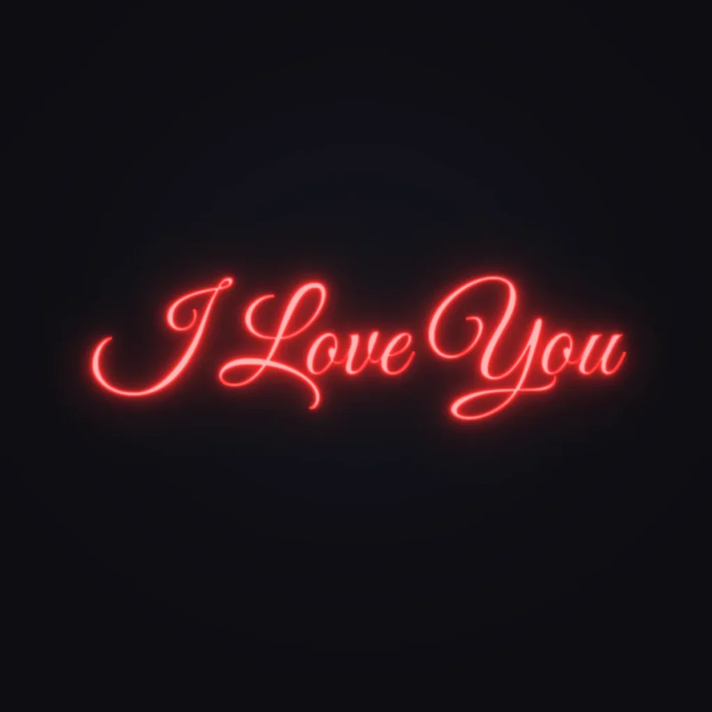I Love You Neon Sign — Red LED neon (design render)