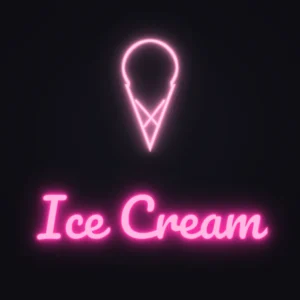 Ice Cream Cone Neon Sign — Hot Pink LED neon (design render)