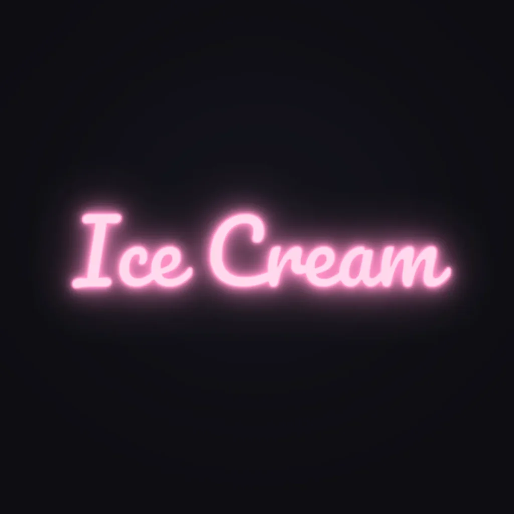 Ice Cream Neon Sign — Candy Pink LED neon (design render)