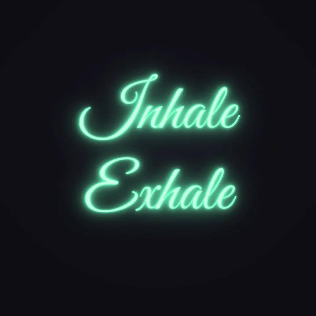 Inhale Exhale Neon Sign — Mint LED neon (design render)