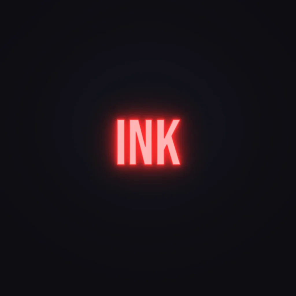INK Neon Sign — Red LED neon (design render)