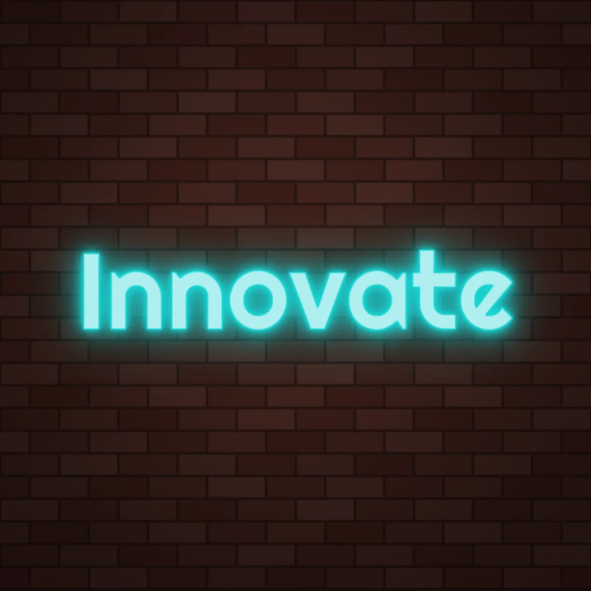 Innovate Neon Sign on a brick wall (design render)