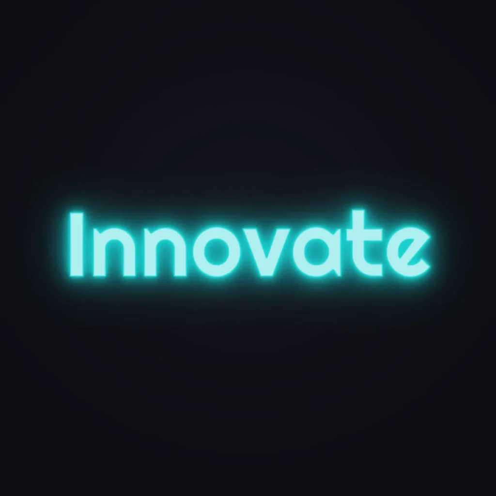 Innovate Neon Sign — Turquoise LED neon (design render)