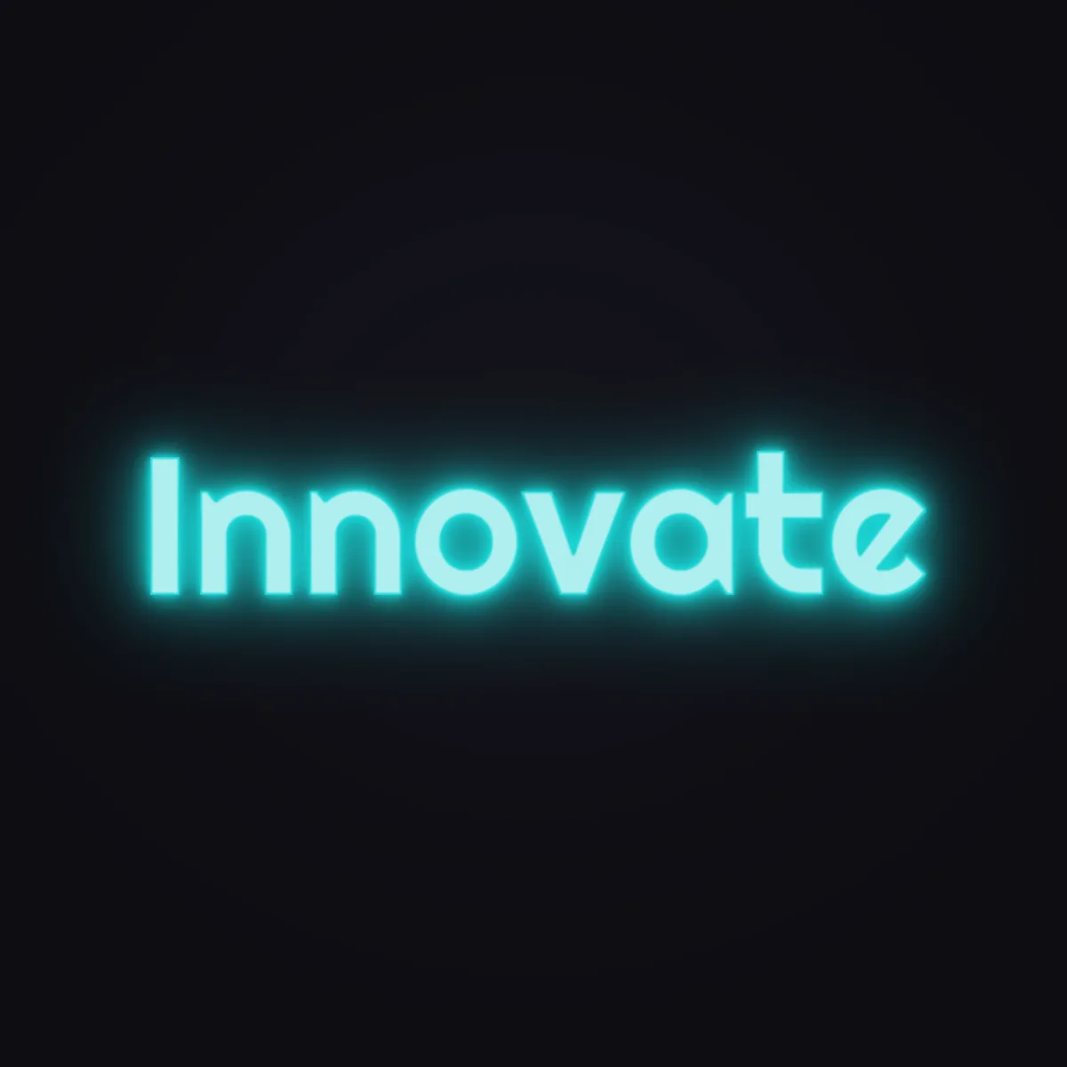 Innovate Neon Sign — Turquoise LED neon (design render)