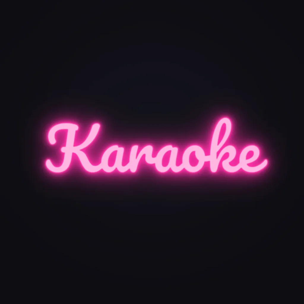 Karaoke Neon Sign — Hot Pink LED neon (design render)