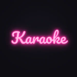 Karaoke Neon Sign — Hot Pink LED neon (design render)