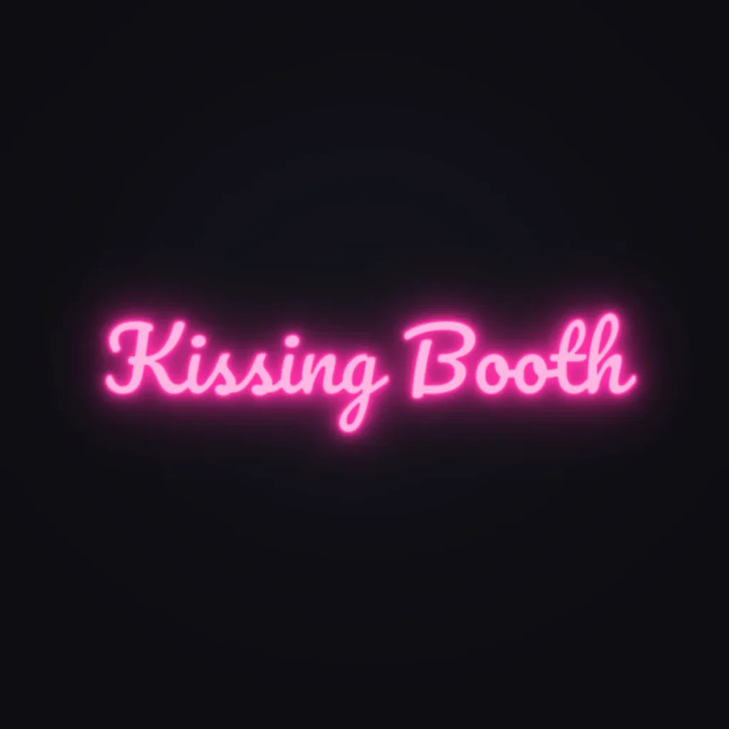 Kissing Booth Neon Sign — Hot Pink LED neon (design render)