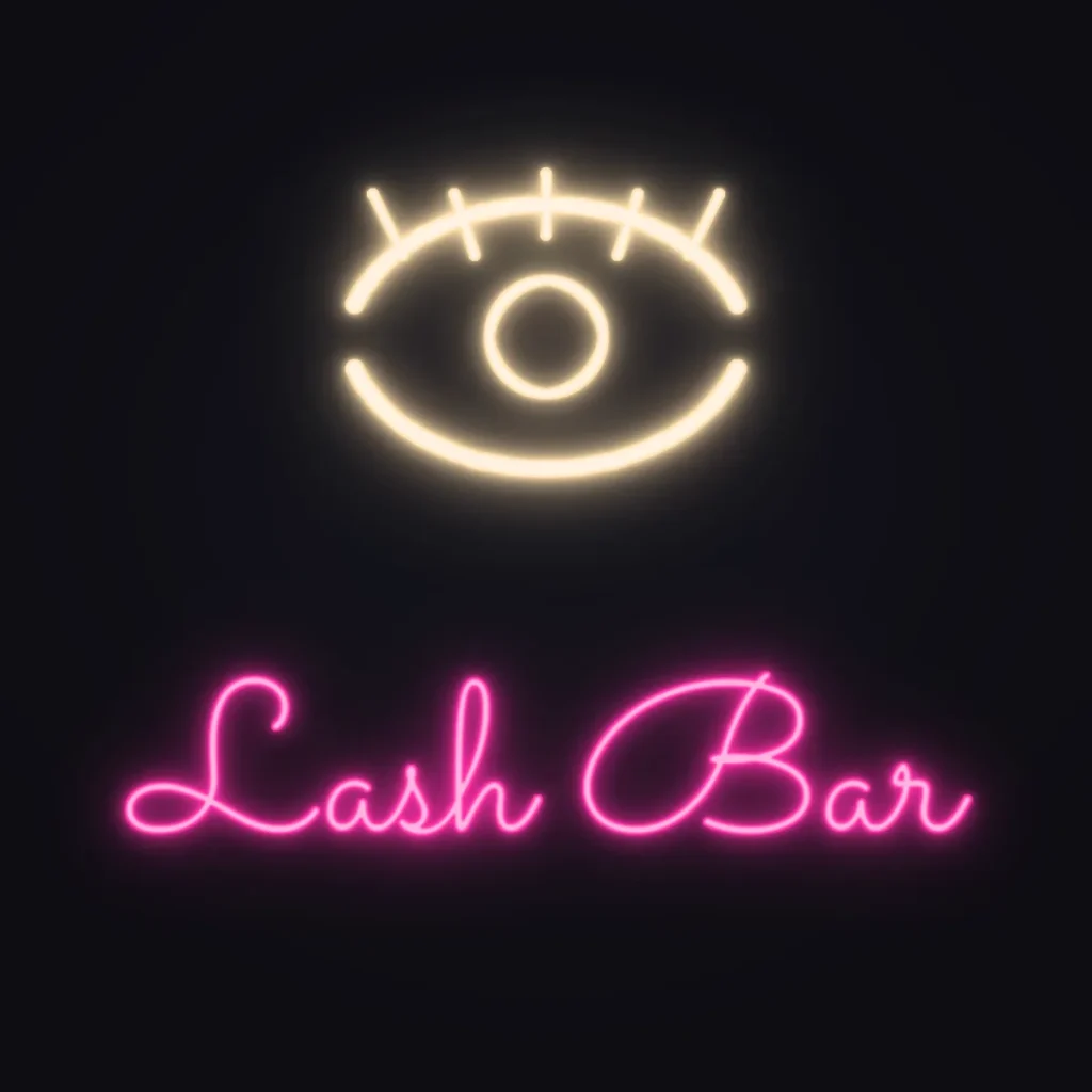 Lash Eye Neon Sign — Hot Pink LED neon (design render)