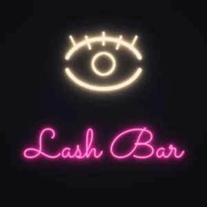 Lash Eye Neon Sign — Hot Pink LED neon (design render)