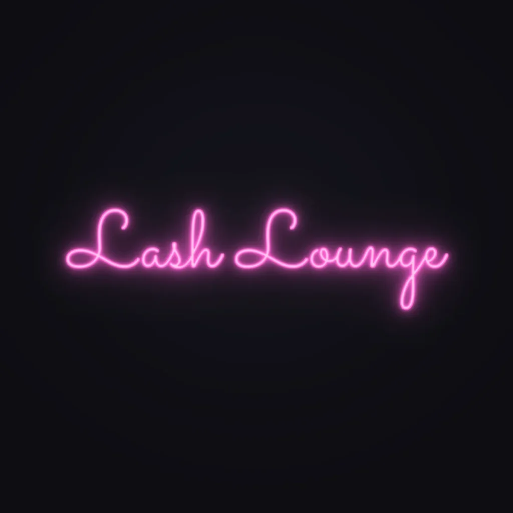 Lash Lounge Neon Sign — Pink LED neon (design render)