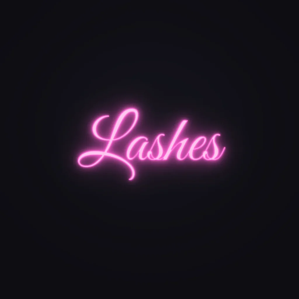 Lashes Neon Sign — Pink LED neon (design render)