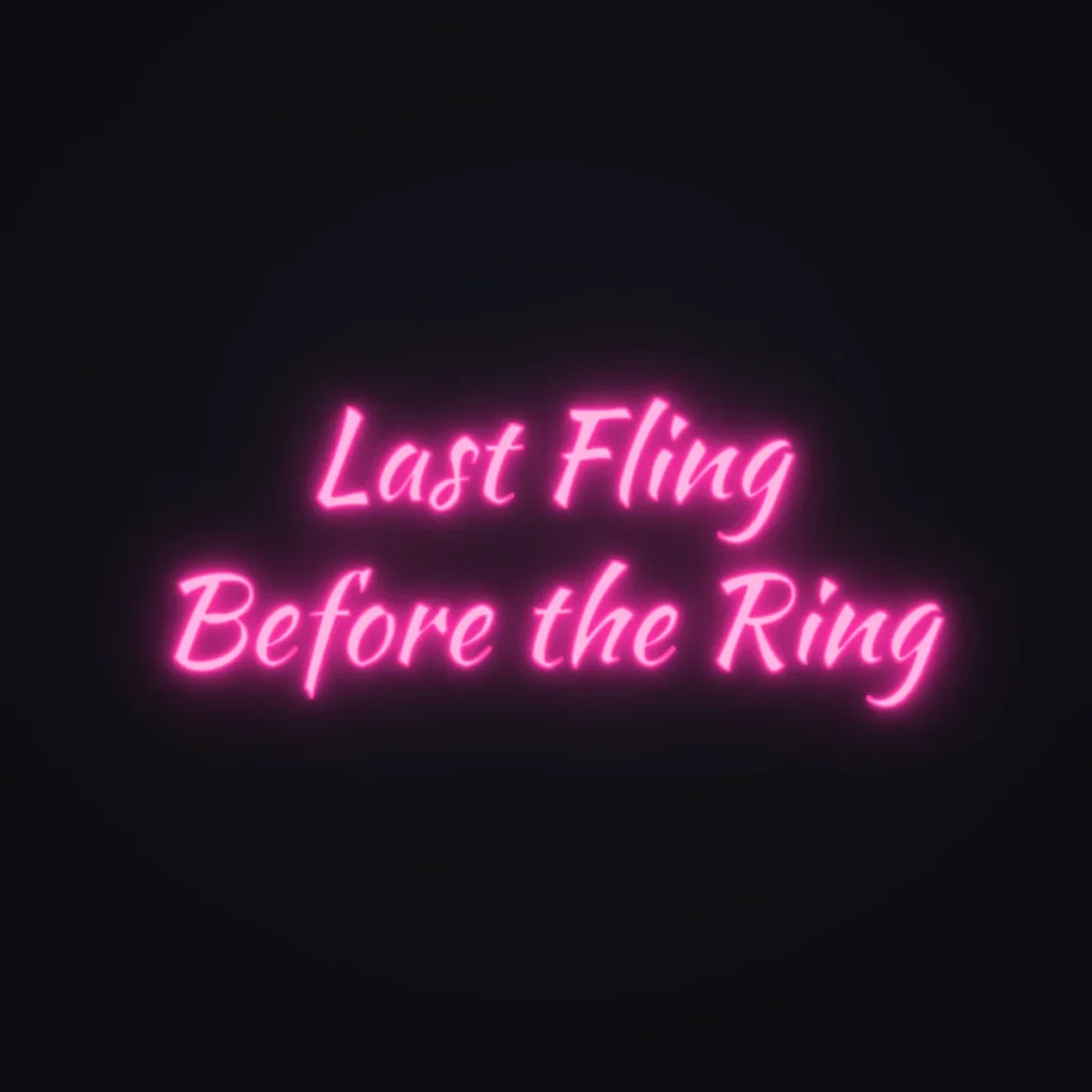 Last Fling Before the Ring Neon Sign — Hot Pink LED neon (design render)