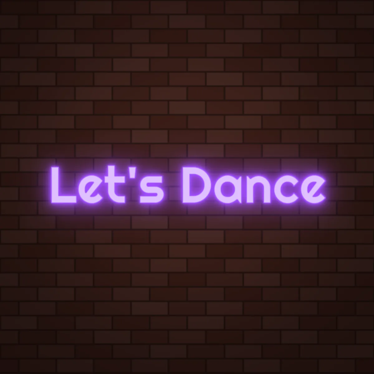 Let's Dance Neon Sign on a brick wall (design render)