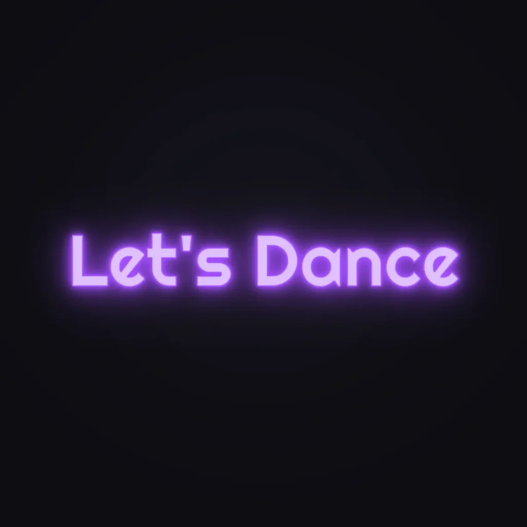 Let's Dance Neon Sign — Purple LED neon (design render)