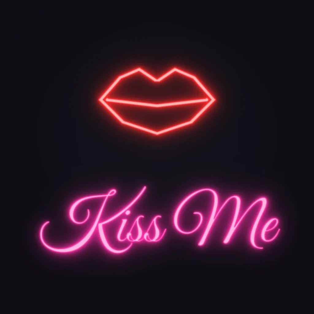 Lips Neon Sign — Hot Pink LED neon (design render)