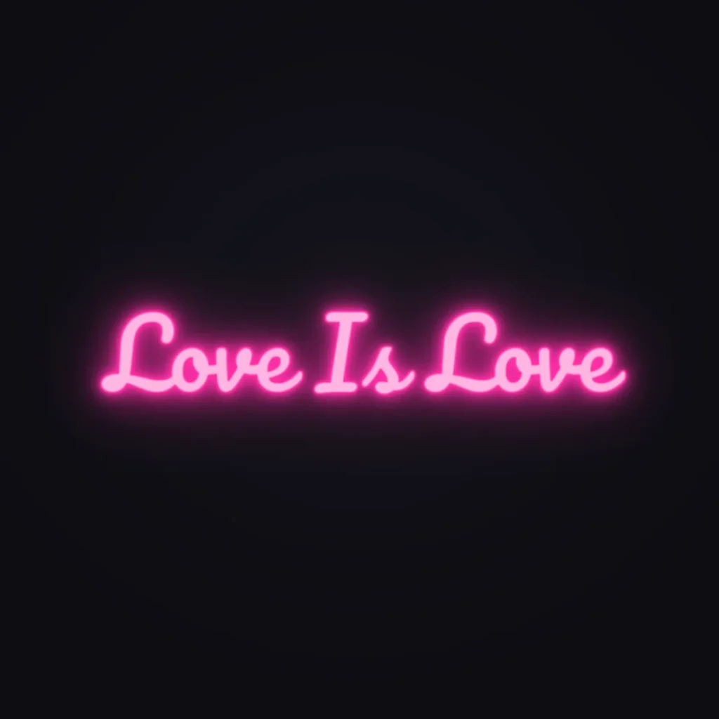 Love Is Love Neon Sign — Hot Pink LED neon (design render)