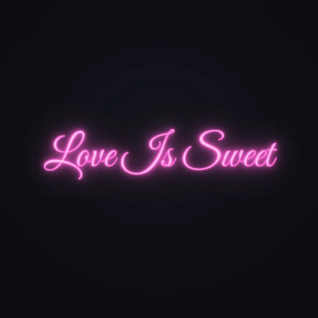 Love Is Sweet Neon Sign — Pink LED neon (design render)