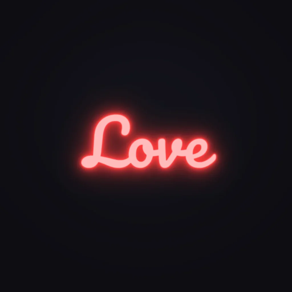 Love Neon Sign — Red LED neon (design render)