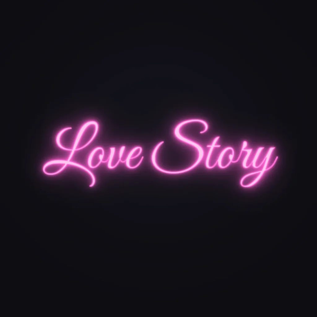 Love Story Neon Sign — Pink LED neon (design render)