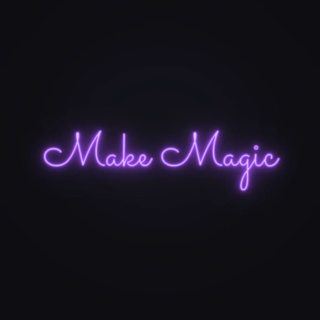 Make Magic Neon Sign — Purple LED neon (design render)