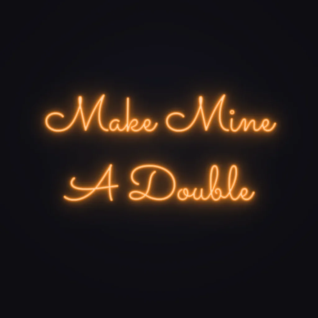 Make Mine A Double Neon Sign — Orange LED neon (design render)