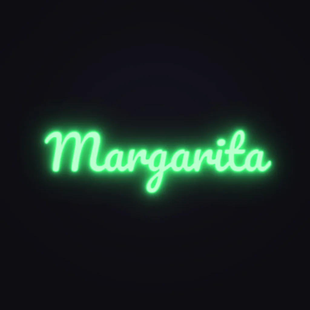Margarita Neon Sign — Green LED neon (design render)