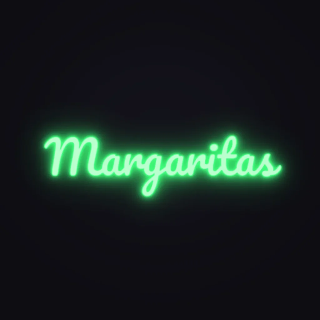 Margaritas Neon Sign — Green LED neon (design render)