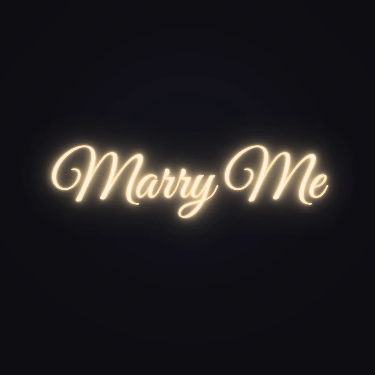 Marry Me Neon Sign — Warm White LED neon (design render)