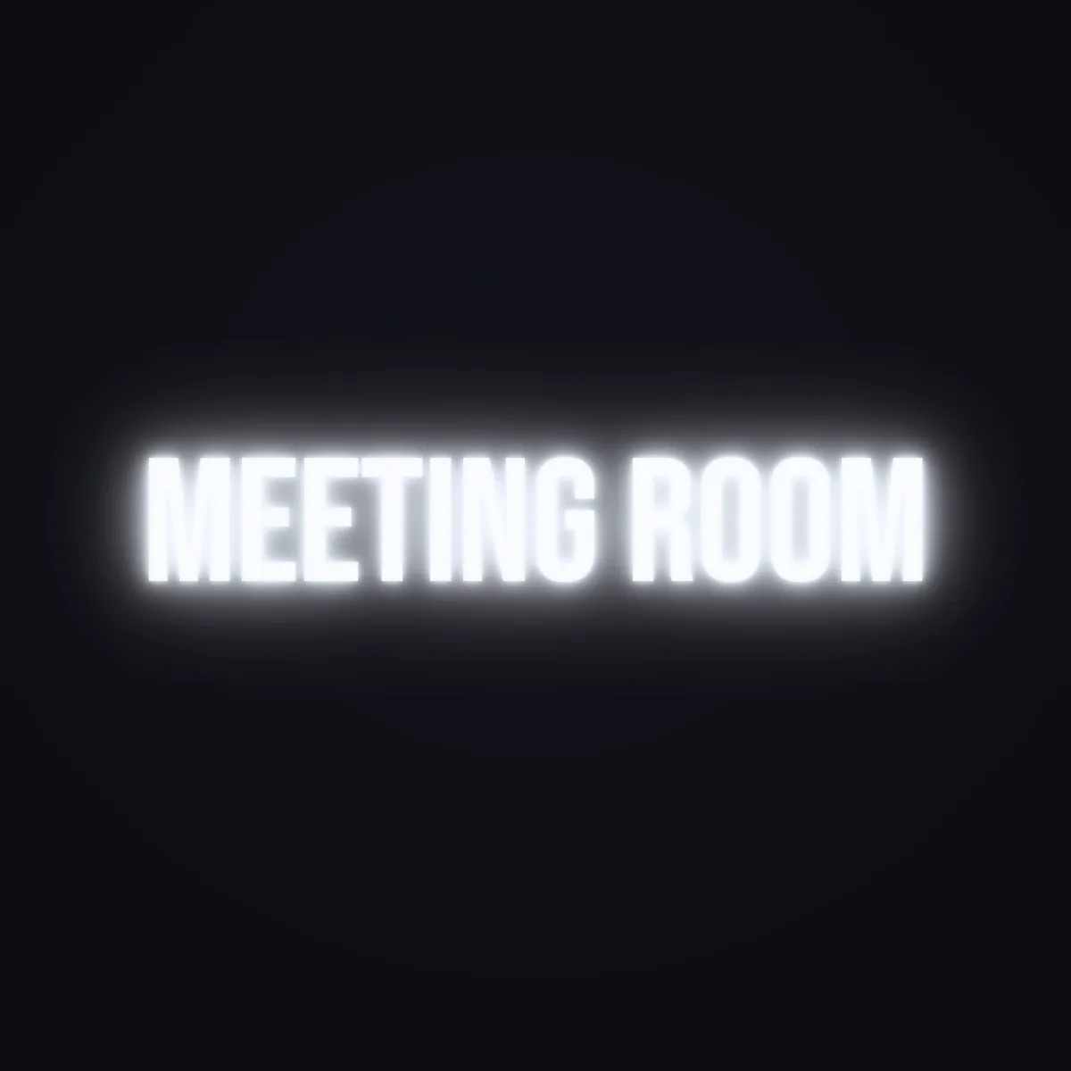 Meeting Room Neon Sign — White LED neon (design render)