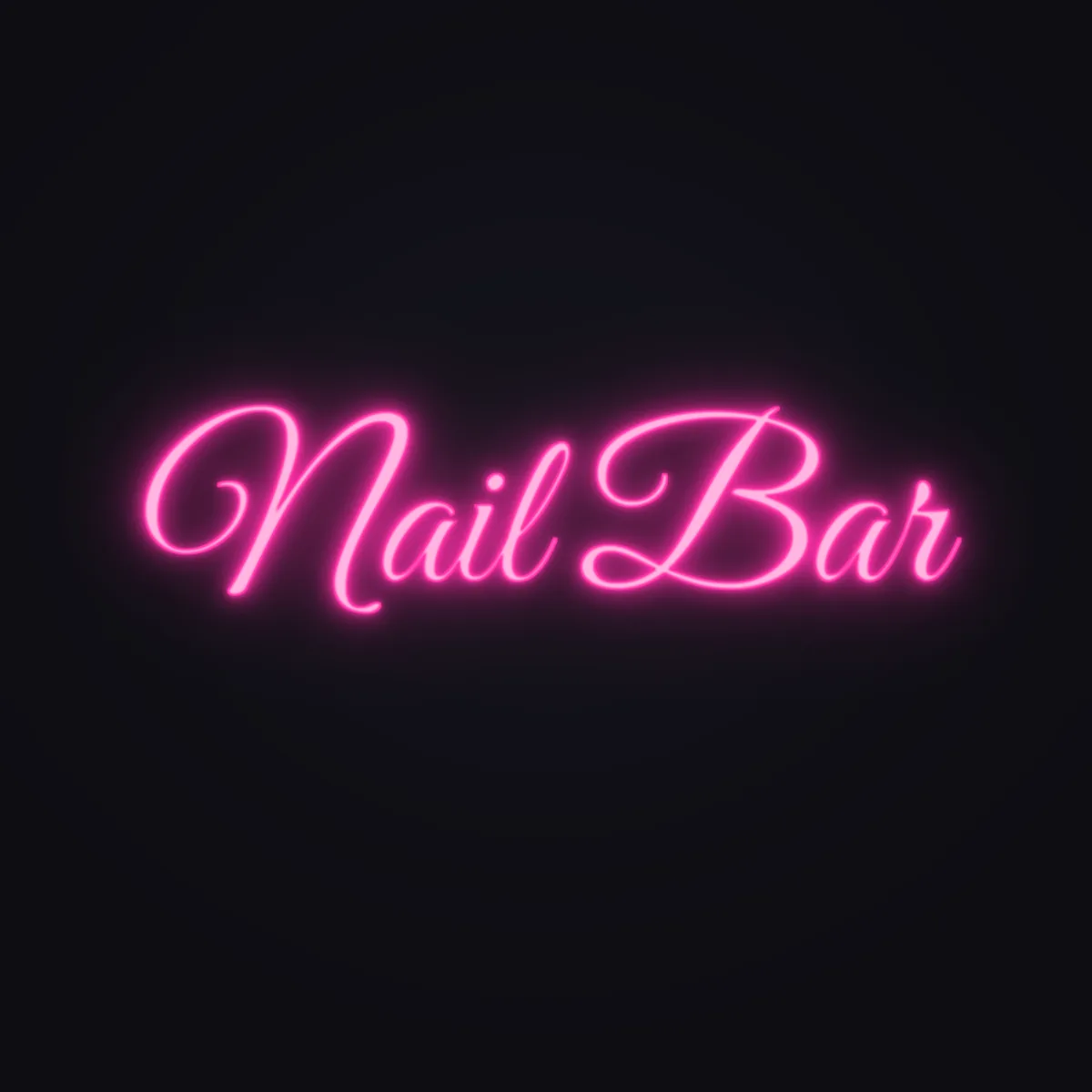 Nail Bar Neon Sign — Hot Pink LED neon (design render)