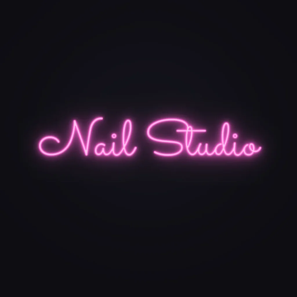 Nail Studio Neon Sign — Pink LED neon (design render)
