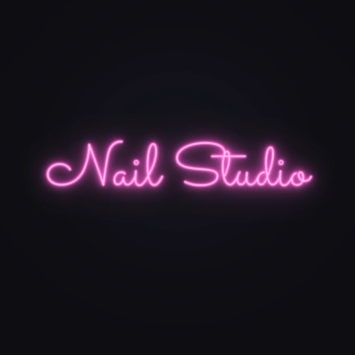 Nail Studio Neon Sign — Pink LED neon (design render)