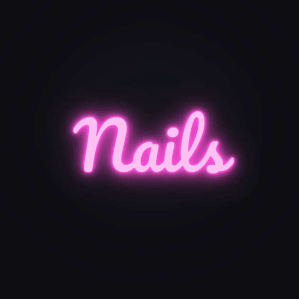 Nails Neon Sign — Pink LED neon (design render)