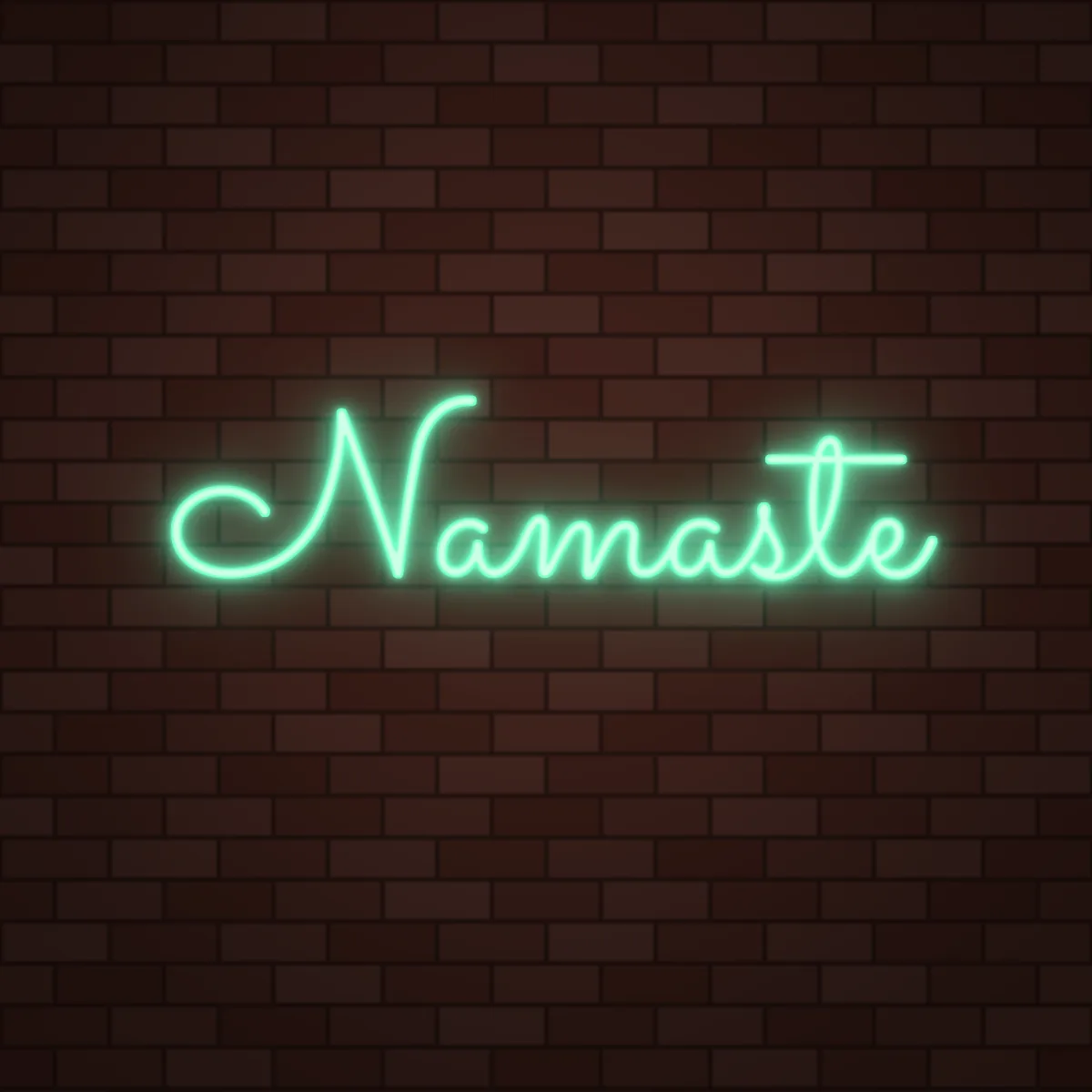 Namaste Neon Sign on a brick wall (design render)
