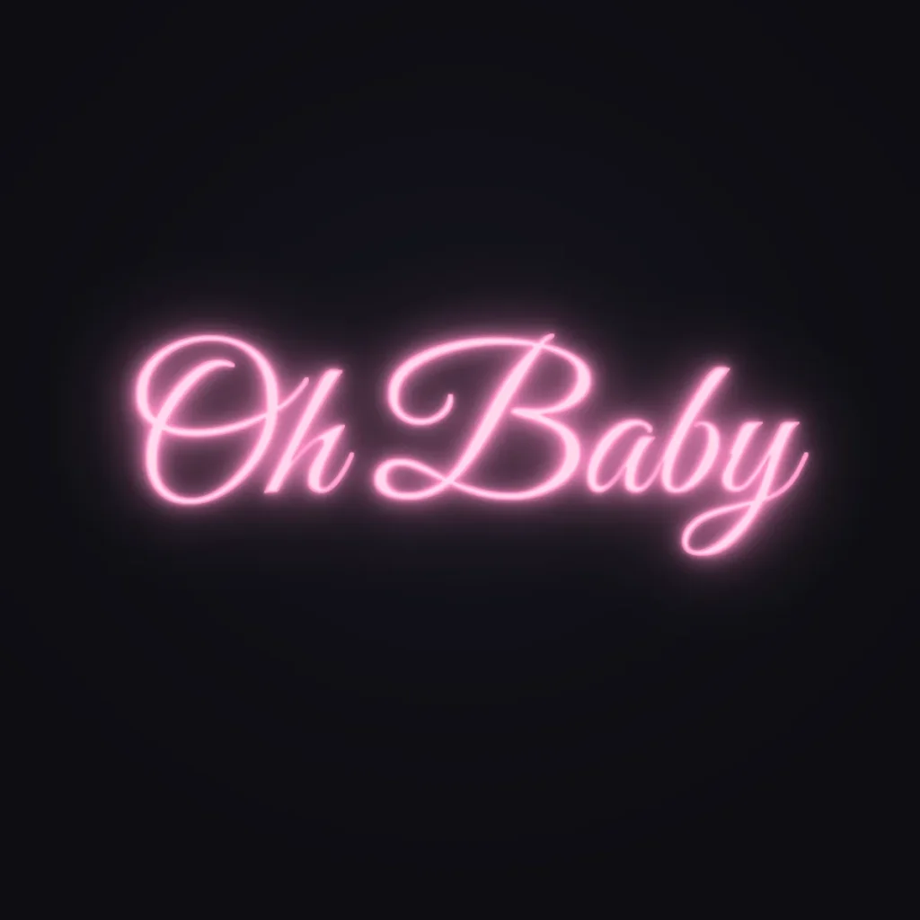 Oh Baby Neon Sign — Candy Pink LED neon (design render)