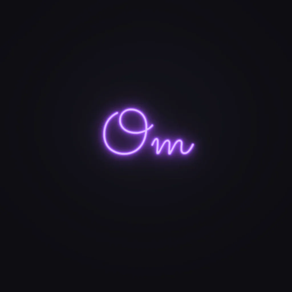 Om Neon Sign — Purple LED neon (design render)