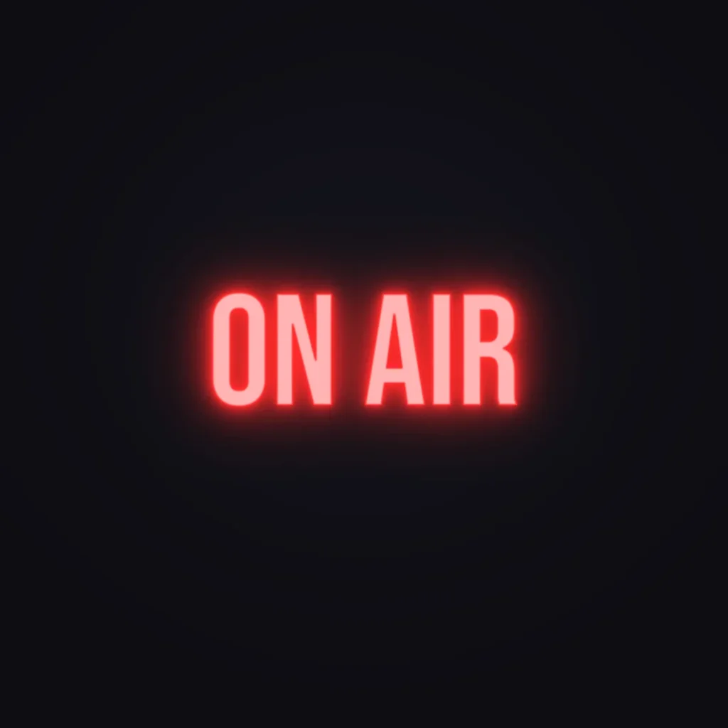 ON AIR Neon Sign — Red LED neon (design render)