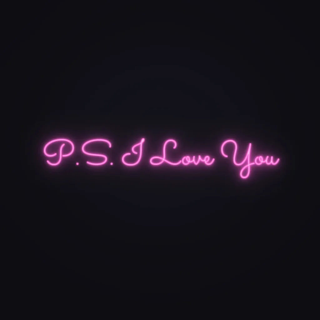 P.S. I Love You Neon Sign — Pink LED neon (design render)