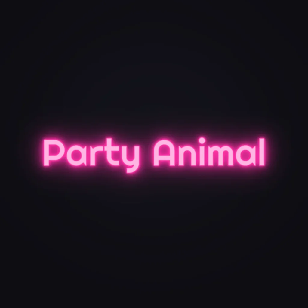 Party Animal Neon Sign — Hot Pink LED neon (design render)