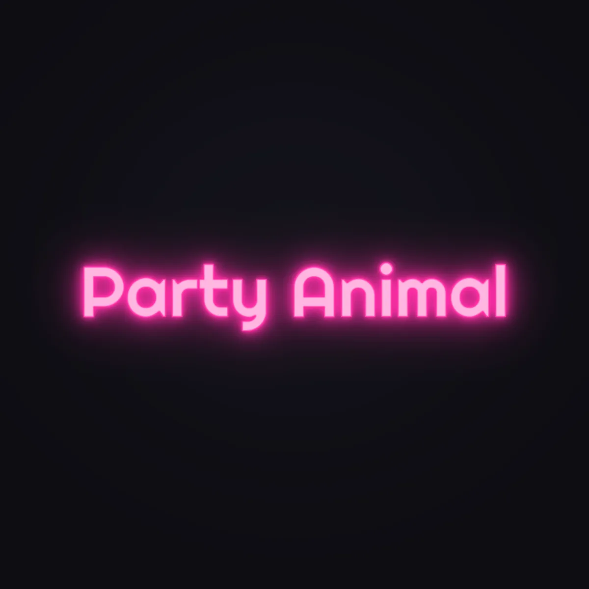 Party Animal Neon Sign — Hot Pink LED neon (design render)