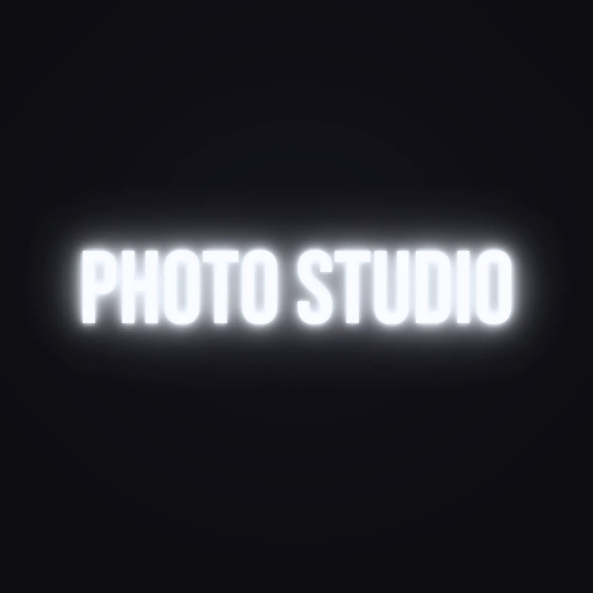 Photo Studio Neon Sign — White LED neon (design render)